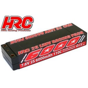 Lipo HV 2S 7.6V 6000 mAh 110C Hard Case 5mm Stecker